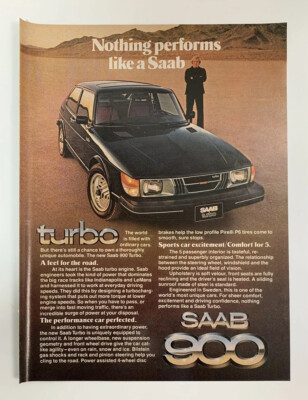 1979 Saab 900 Turbo Print Ad Car Original Advertisement Vintage