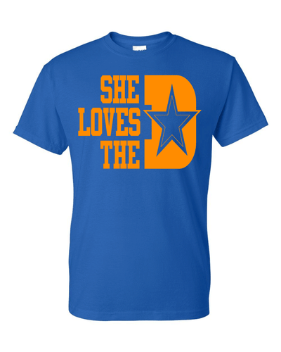Dallas Cowboys She Loves The D T-Shirt All Colors + Sizes S-5XL & Youth Kids - Picture 26 of 30