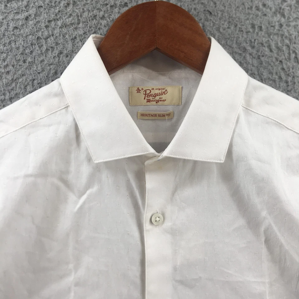 Penguin Munsingwea Long Sleeve Dress Shirt Mens 32/33 15.5 White Button Up NEW - Image 3 of 4