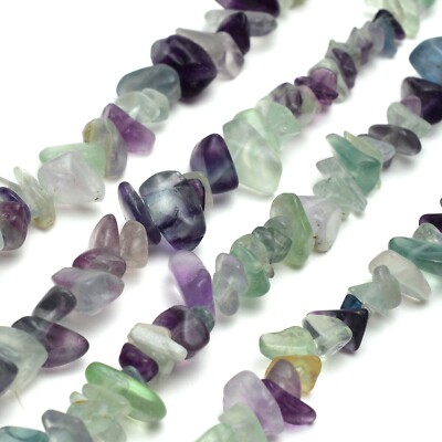 Natural Fluorite Chip Beads 32  Strand 5~8mm Crystal Jewelry Making Bulk Loose