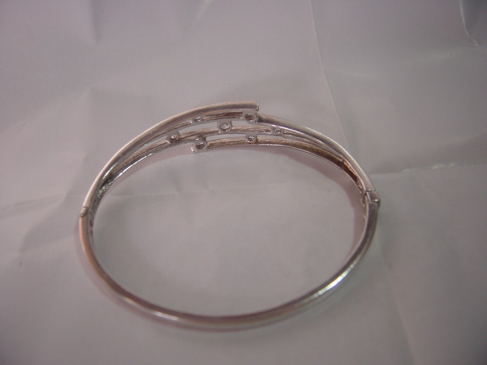 solid sterling silver unusual bangle-sparkling hi… - image 3