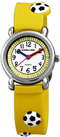 Armbanduhr Kinder Uhr Fussball Analog Quarzuhr Silikonarmband Gelb Excellanc