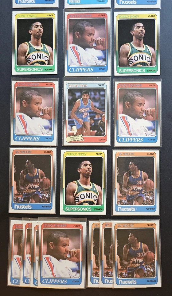 Fleer Set Break 1988-89 Jeff Malone Ralph Sampson Jay Vincent N0 Michael Jordan Foto 4 de 4