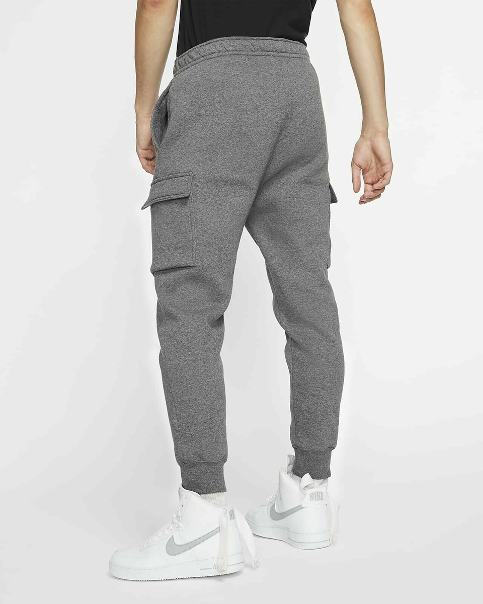 nsw essential fleece cargo jog pants dark grey heather