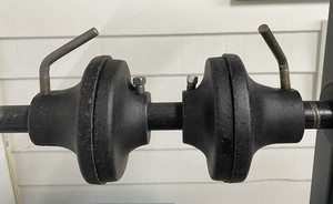 Unbranded 4.5" wide black Barbell Collars, standard 1", pairs of inner & outer