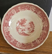 Vintage tedesco Villeroy & Boch rosso Burgenland GRANDE consolle con piedi ciotola da portata
