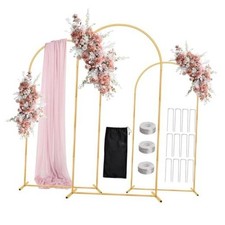 6FT 5FT 4FT Wedding Arch Backdrop Stand Kit Set of 3 3PK 6FT 5FT 4FT Gold