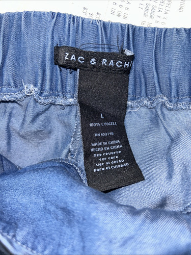 Zac&Rachel Women’s Skirt With Shorts Blue Size L Hand Made Flowers - Picture 6 of 6
