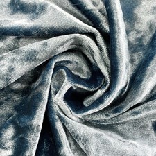 Samantha SLATE BLUE Polyester Stretch Crushed Velvet Fabric by the Yard for Bow