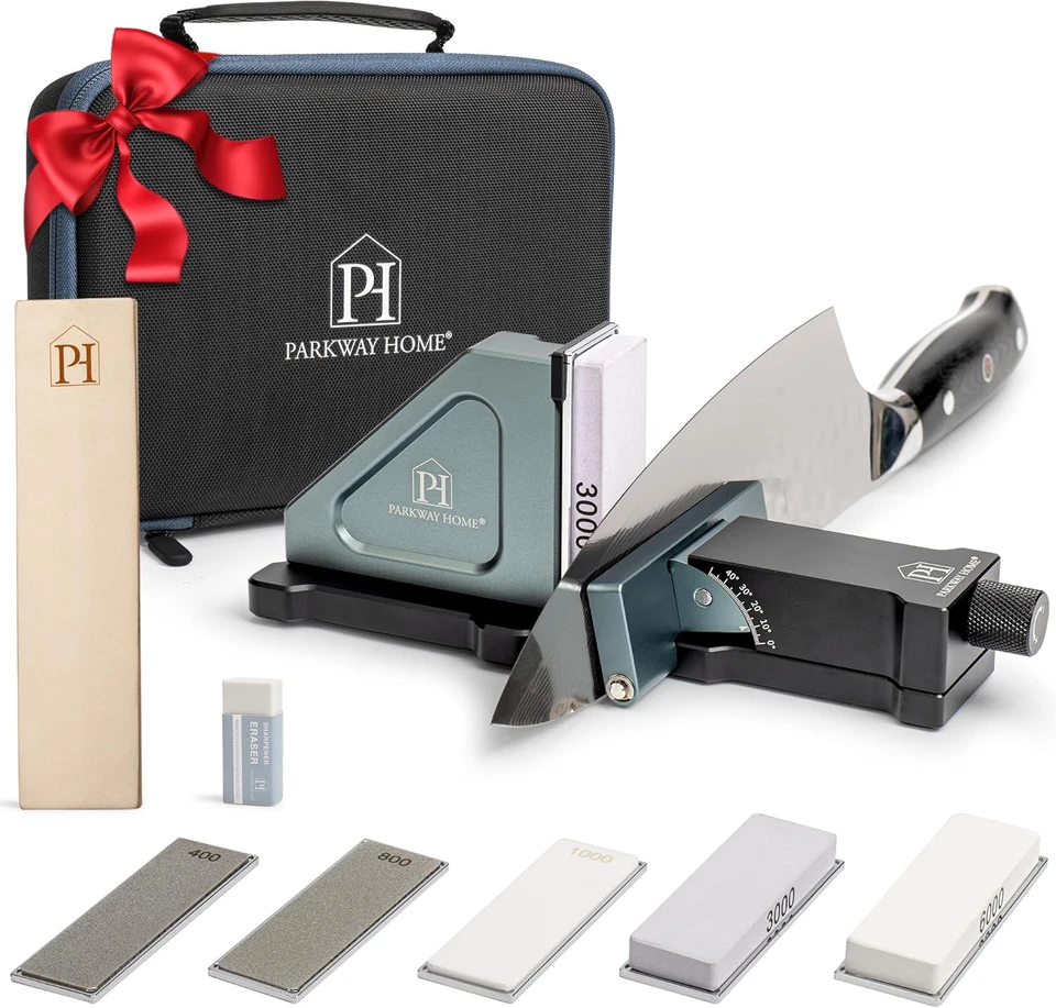 ORIGINAL VERSTELLBARER ROLLMESSERSCHÄRFER SET: Höhenverstellbar, 30 Winkel Opt