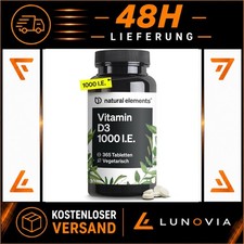 natural elements Vitamin D3 1000 I.E. – 365 Tabletten für Immunsystem
