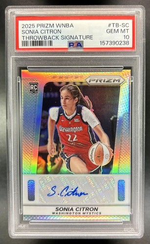 2025 Panini WNBA Prizm Sonia Citron Throwback Signatures RC Auto #TB-SC PSA 10