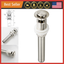 Brushed Nickel Bathroom Faucet Sink Drain Pop Up with Overflow Vessel