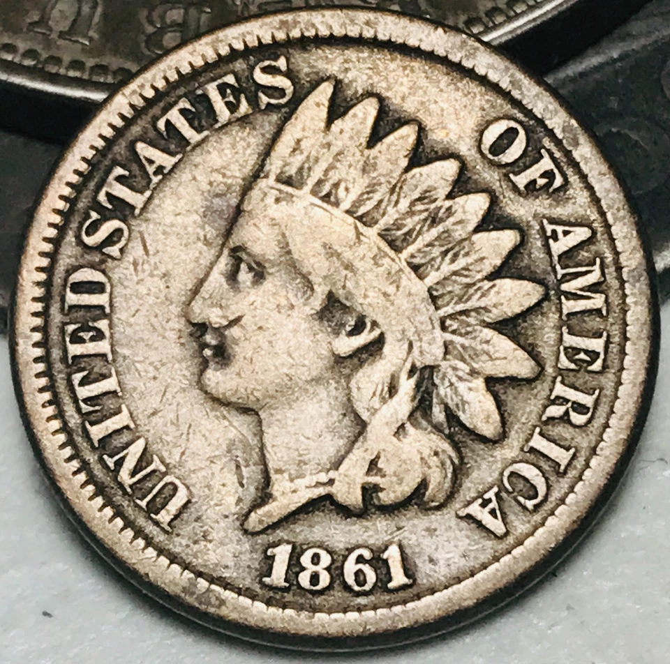 1861 Indian Head Cent Penny CN 1C Ungraded Civil War Date US Coin CC28271 - Image 3 of 4