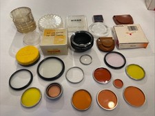 lot of 14 lenses and color filters itemized list in description 