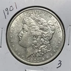 1901 MORGAN SILVER DOLLAR,  XF+/AU DETAILS