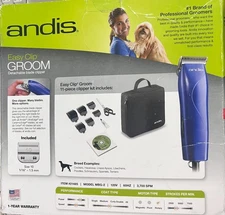 Andis Heavy Duty 21485 Easy Clip 11 Pc Groom Clipper Blue Opened box 4851/OB