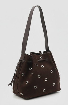 Madewell The Suede Drawstring Dark Carob Shoulder Bag NWOT