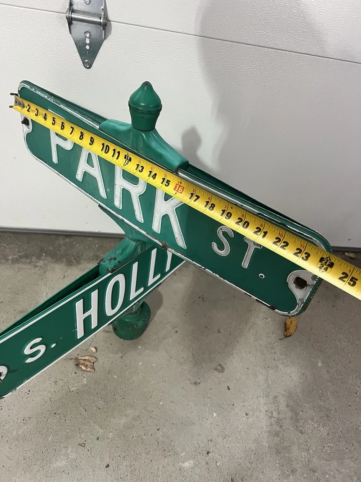 Letrero de calle vintage doble cara original con tapa Fenton Michigan ENVÍO RÁPIDO Foto 3 de 4