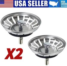 Stainless Steel Home Kitchen Sink Drain Stopper Basket Strainer Waste Plug Lot
