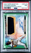 2024 Topps Inception #APCJCH Jackson Chourio Autograph Patch-Green PSA 9