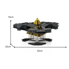 Compatible BuilMoc Goa'uld Ha'tak Aircraft Carrier Model with Base 686