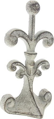 Fleur De Lis Cast Iron Door Stop   One Decorative Wedge with Felt Bottom   Rusti