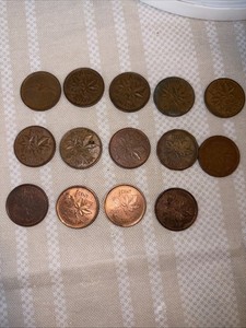Canadian Pennies With years From 1867-2005