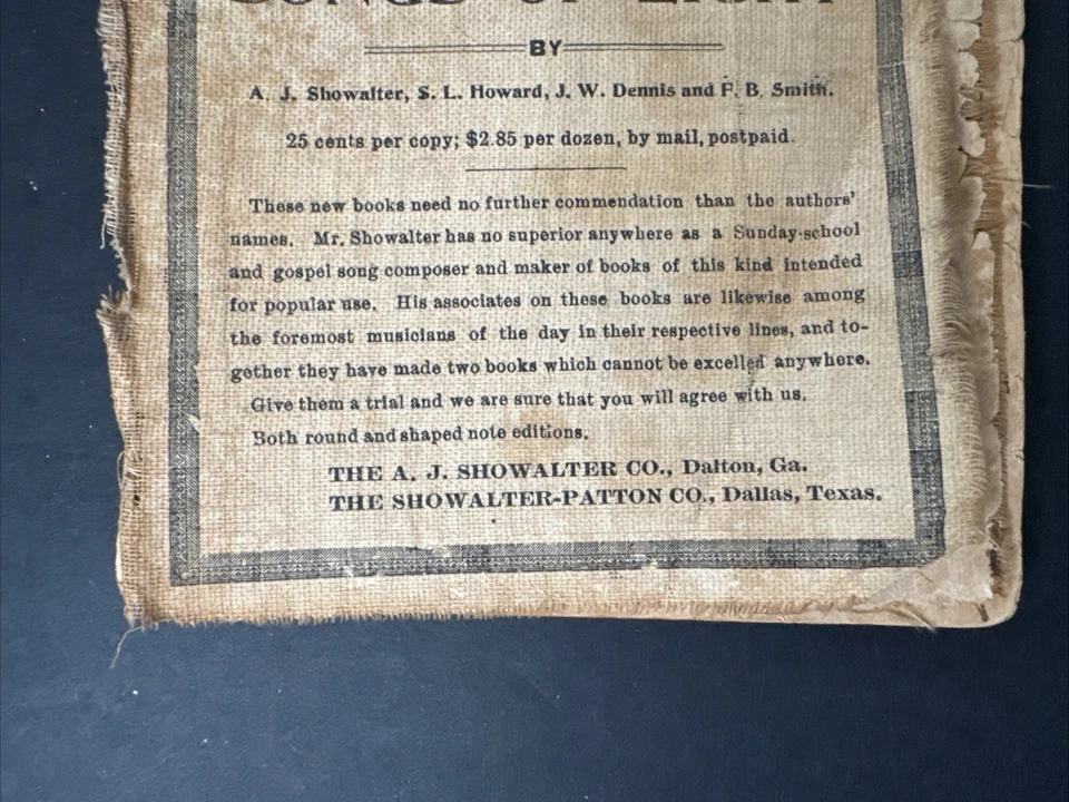 Antique The Feast Of Songs REVIVAL GOSPEL SONGS 1897 Collection  RevE.B. Farrar - Image 2 of 4