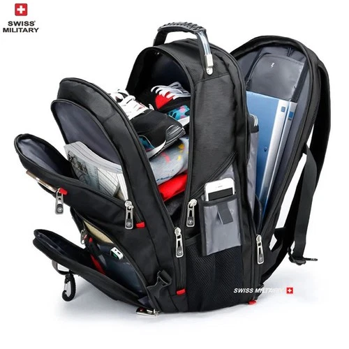 SWISS MILITARY Fashion Travel Large USB Charging Waterproof 23-inch PC Backpack