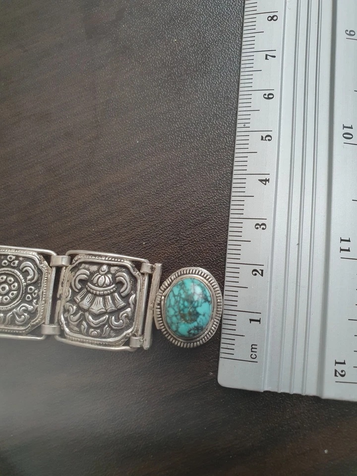 Tibetanische Armband mit 925silber und Türkis Stein  - Bild 4 von 4