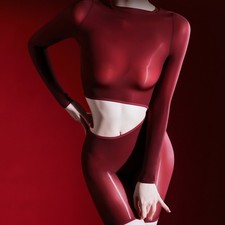 High Elastic Nylon Jumpsuits Tights Leotard Oil Shiny Gloss See-through Bodysuit