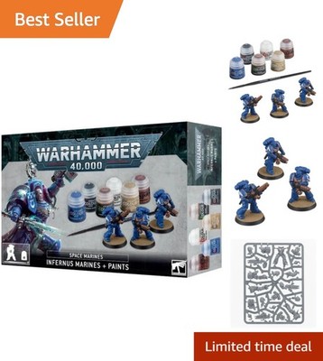 Space Marines Infernus Marines & Citadel Paint Set - 3 Models & Starter Brush