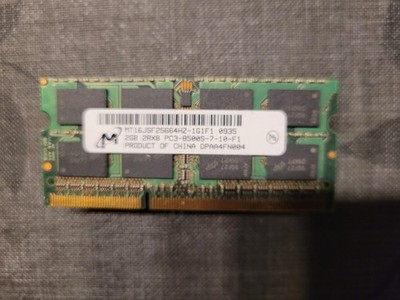 Notebook-Ram Micron DDR3 2 GB  2Rx8 PC3-8500S-7-10-F1