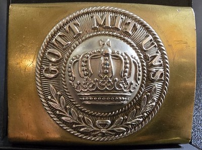   WW1 GERMAN ORIGINAL BRASS BELT BUCKLE  GOT MIT UNS.