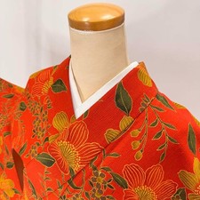 Japanese Kimono Komon Vintage Komon awase Polyester Free Shipping M size 5179