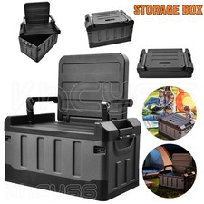 BLACK HEAVY DUTY COLLAPSIBLE CAR BOOT FOLDABLE ORGANISER TIDY 2-IN-1 STORAGE BOX