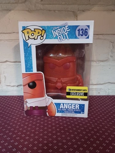 Disney Inside Out Anger Funko Pop Entertainment Earth Exclusive Glitter 136