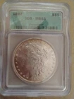 1887 -P Morgan Silver Dollar ICG MS63. Better Date .Beautiful Toning On Rim Face