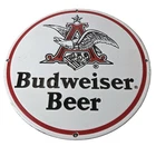 Vintage Budweiser Beer Sign - Adult Beverage Anheuser Busch Porcelain Sign