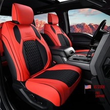 Dodge Ram 1500 Seat Covers Faux Leather Full Coverage Flat Frontno Rear Red Dodge Ram 1500 Seat Covers Faux Leather Full Coverage Flat Frontno Rear Red