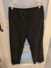 AB Studio Black Cropped Dress Pants Size 10 Polyester & Rayon Blend         9-37
