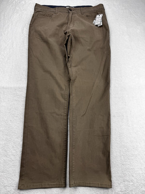 Flag Anthem Nashville Straight Pants Men 36x34 Brown Stretch 5 Pocket Chino NWT