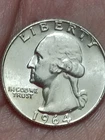 1964-d over d Uncirculated Silver {BU} Washington Quarter, BLAZER!! DDO/DDR