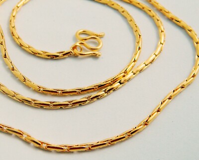 22K 23K 24K THAI BAHT YELLOW Gold Plated Necklace 18