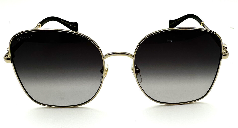 New Gucci Sunglasses GG 1143 S 001 Gold /Grey 59-19-145 With  display picture 1