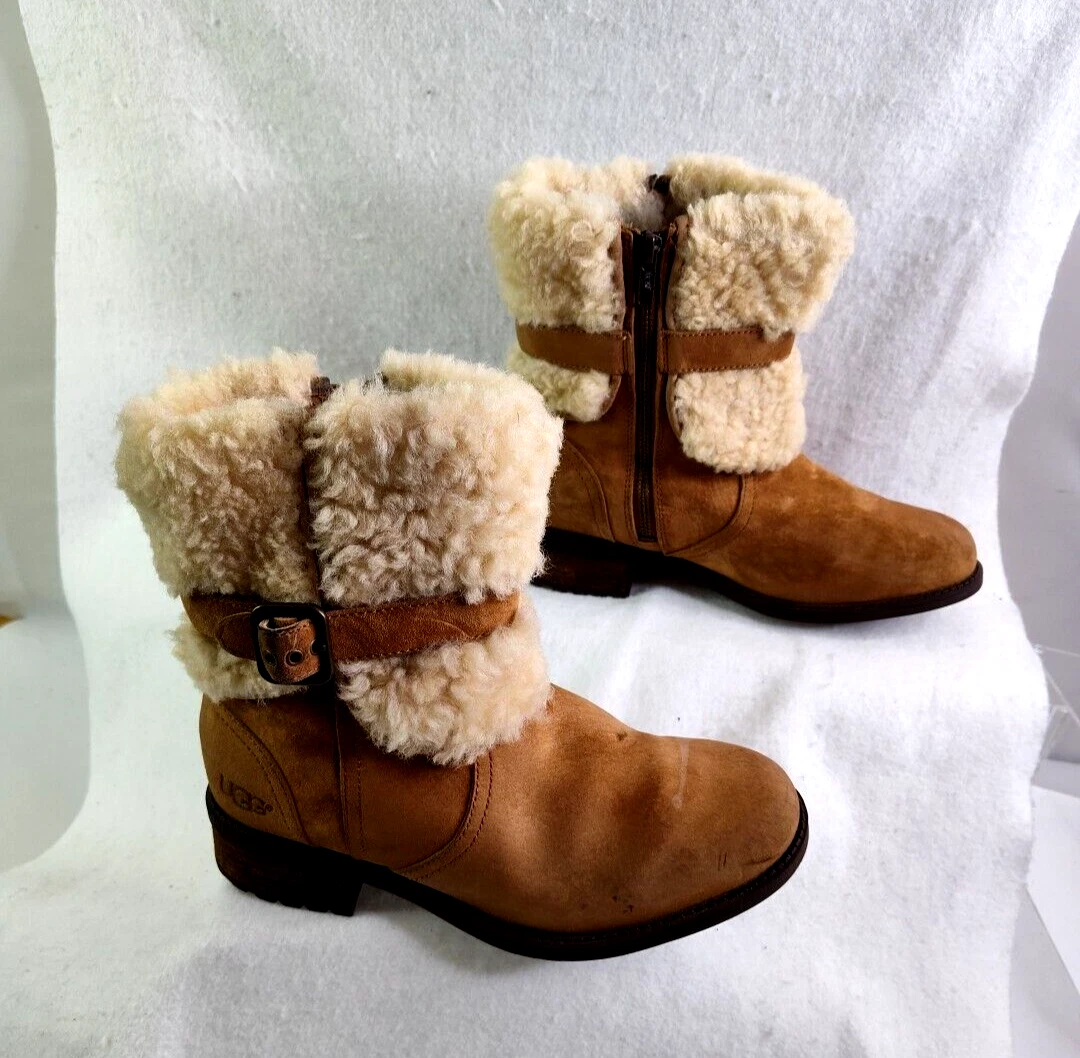 Stivali UGG Blayre II donna 7 5 beige Seude 1006039 polsino pelle di pecora EUR 38 5