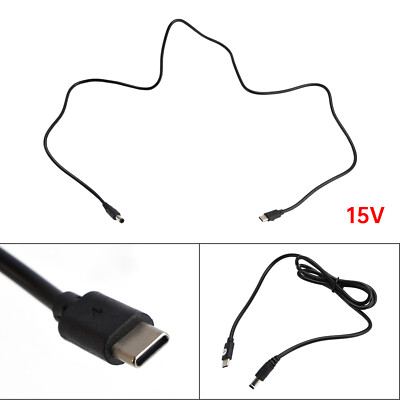 USB Type-C to 9/12/15V DC 5.5mm*2.5mm Adapter 1m 39.37inches PD Charger Cord USA