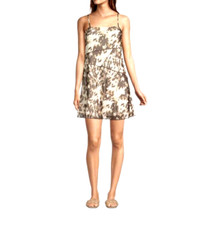 ARIZONA XS Junior Womens Brown Animal Print A-Line Spaghetti Strap Dress NWT