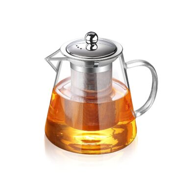 Glass Teapot with Infuser 32oz Tea Maker Stovetop Safe for Loose Leaf Blooming